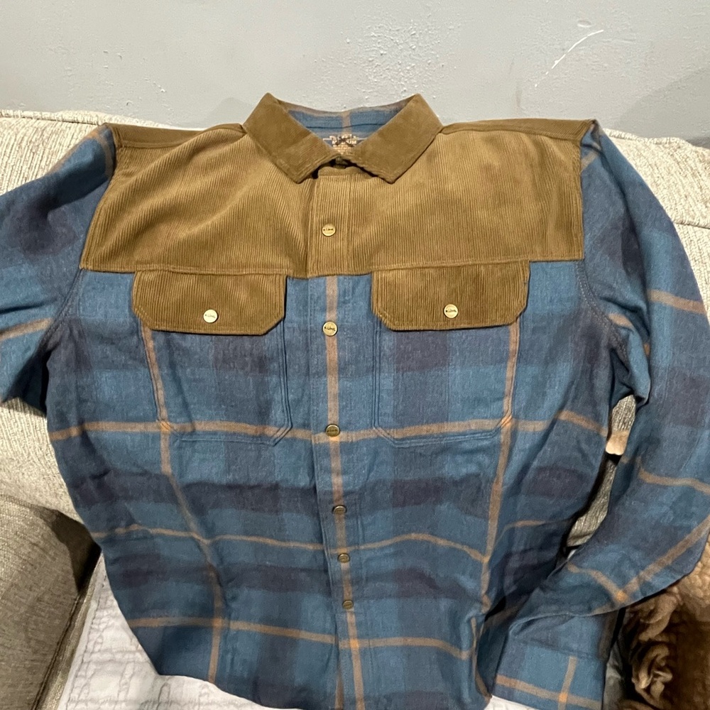 Kuhl Blue and Brown Long Sleeve Shirt